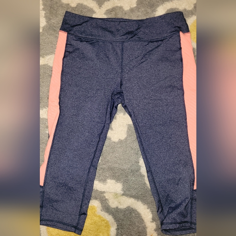 Tek Gear shapewear capris leggings Activewear Size XL blue